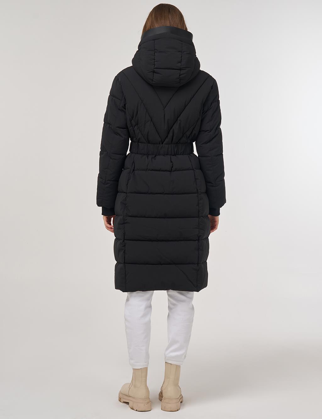 Kapüşon Detaylı Anorak Mont Siyah 