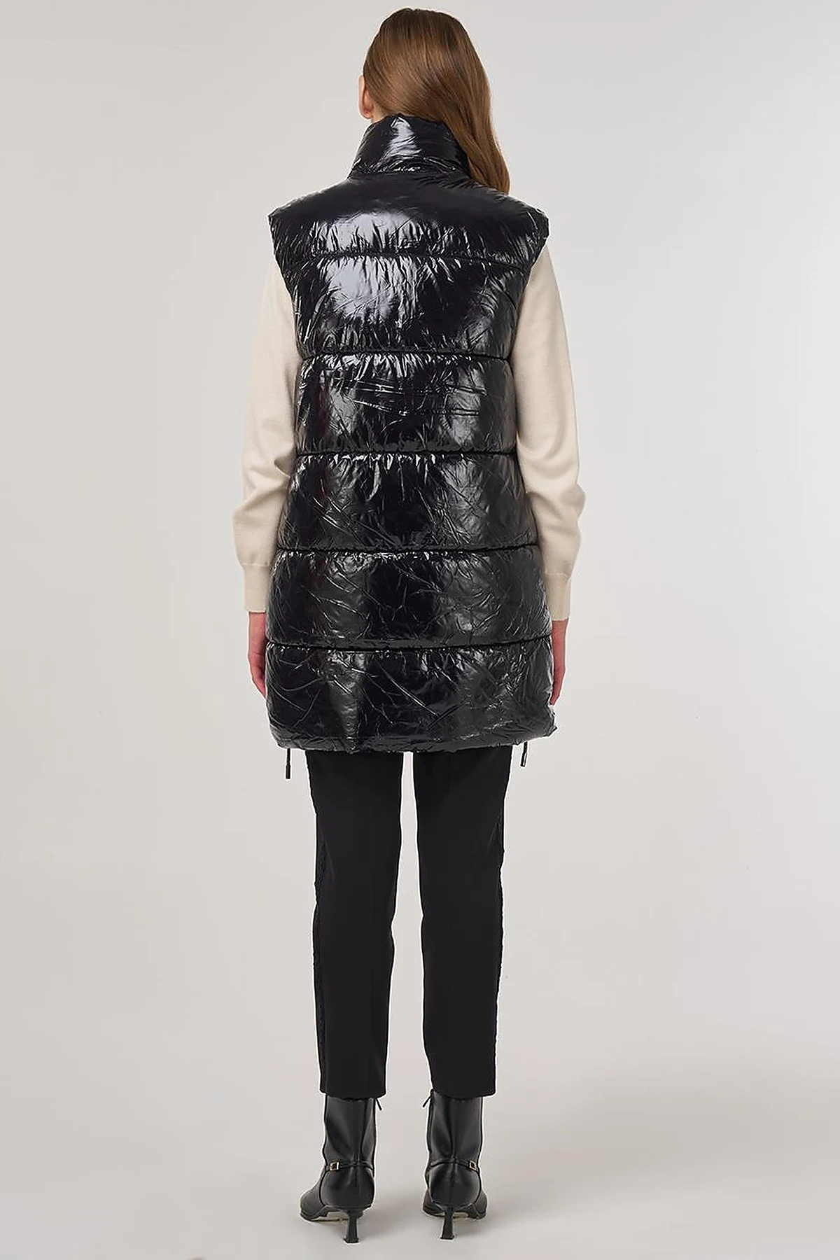 Shiny Puffer Vest Black 