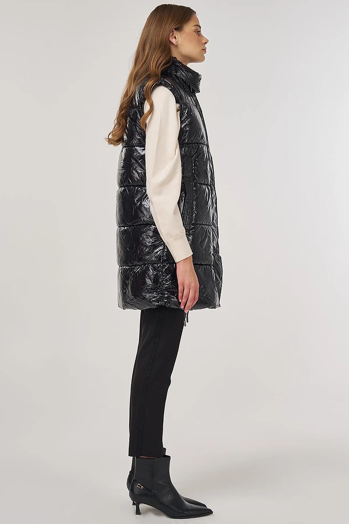Shiny Puffer Vest Black 