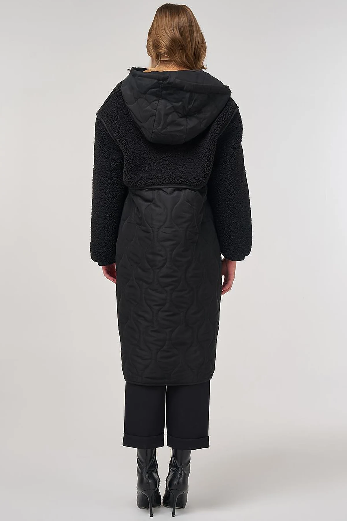 Faux Fur-Detail Anorak Jacket Black