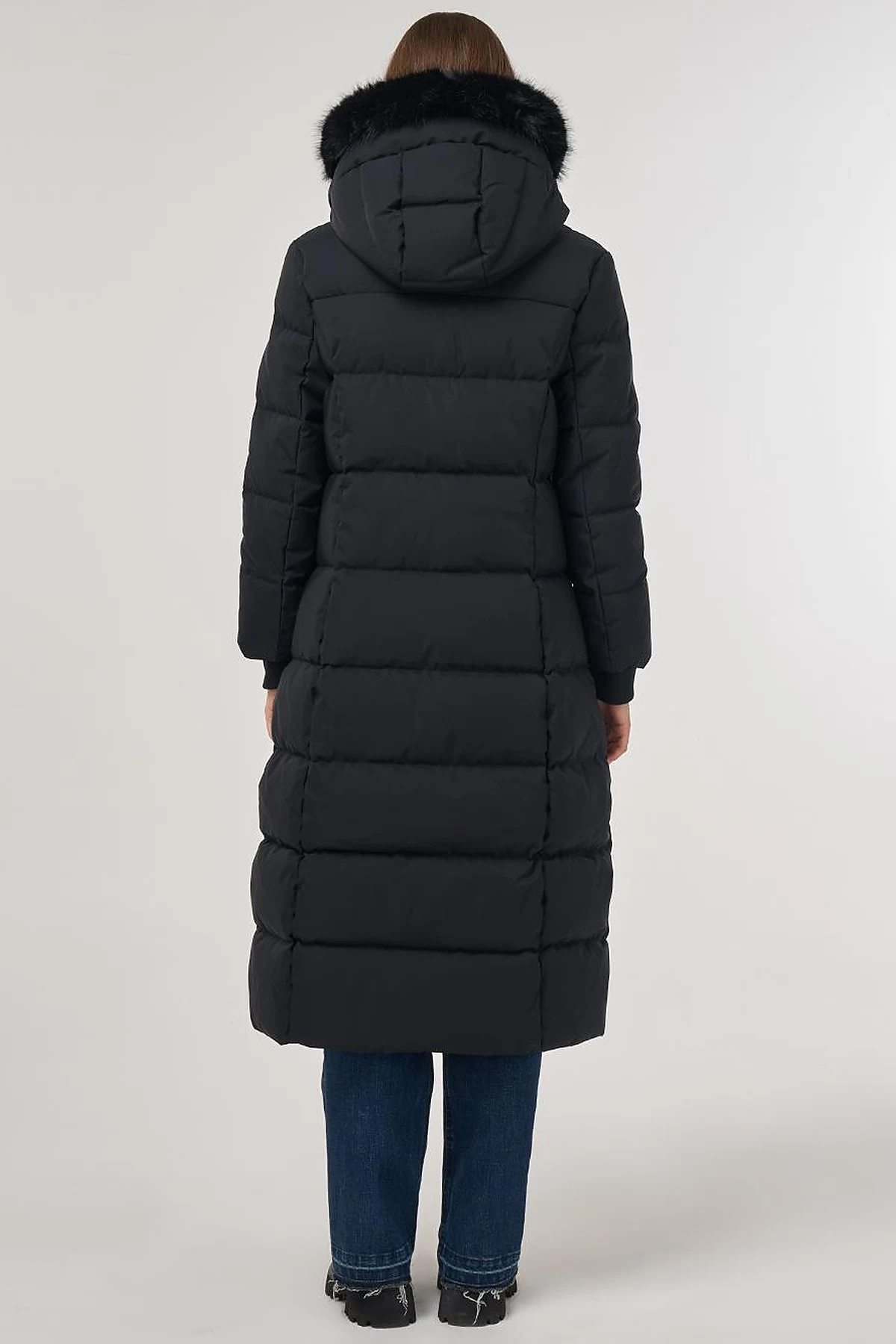 Faux Fur Detailed Anorak Coat in Black