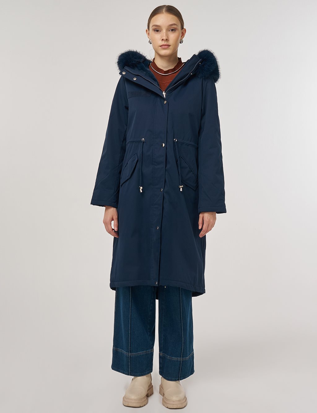 Pocket-Detail Anorak Jacket Navy 