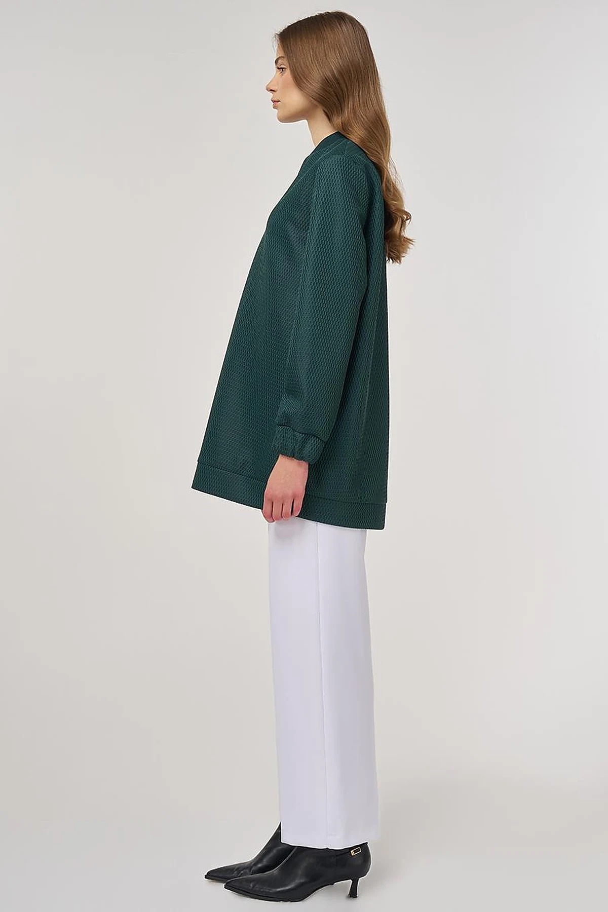 Mesh-Layered Bomber Jacket Green