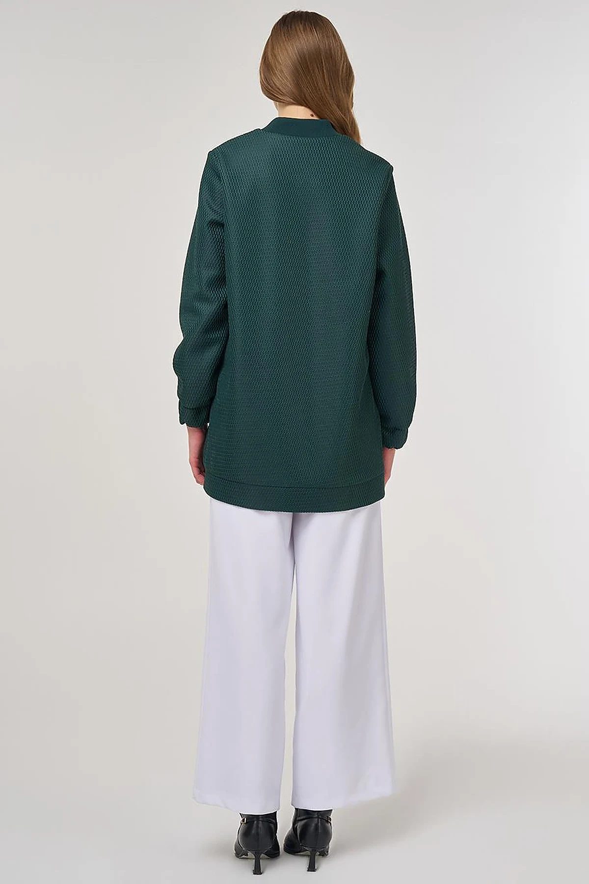 Mesh-Layered Bomber Jacket Green