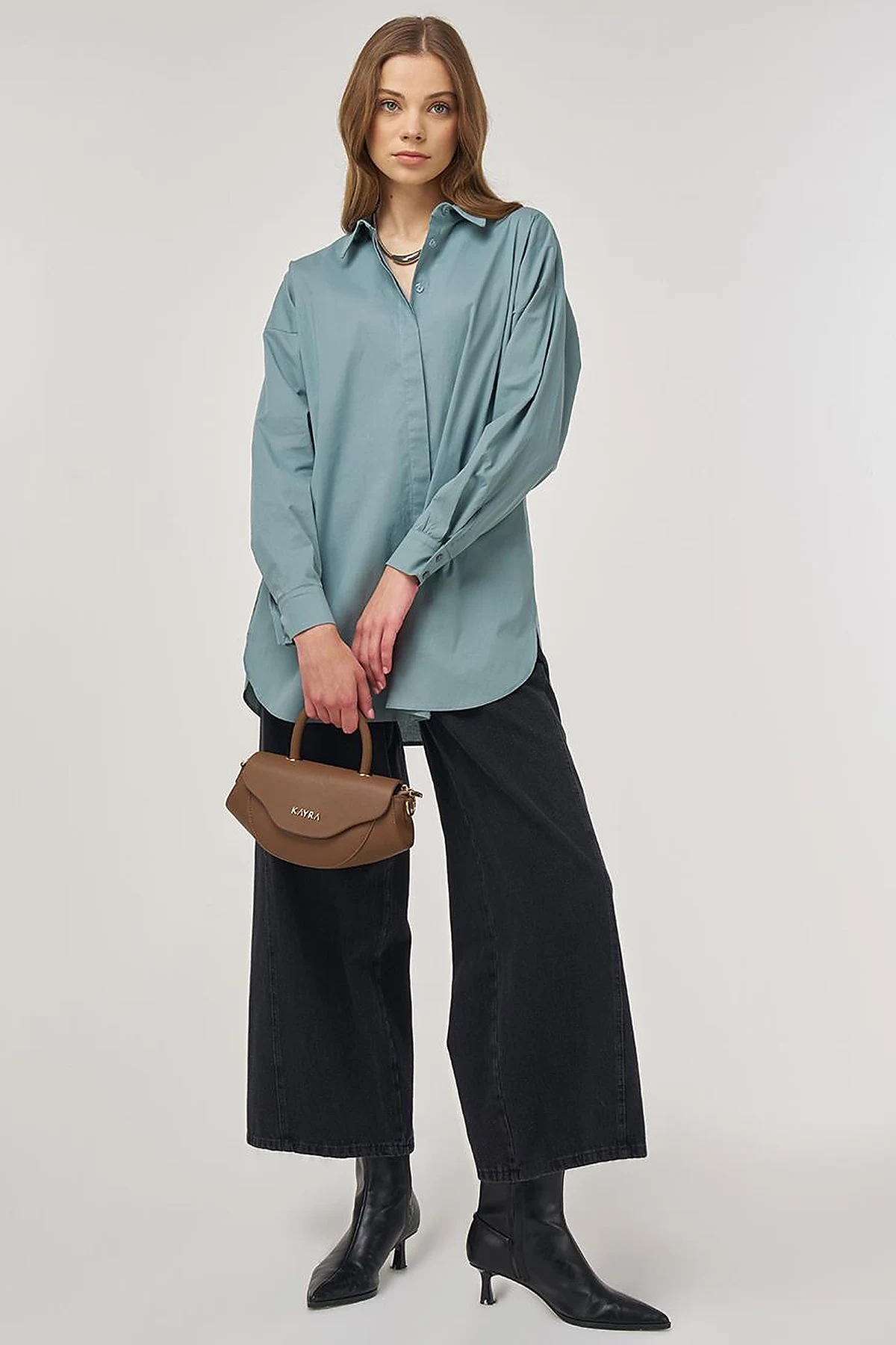 Relax Fit Cotton Tunic Army Green