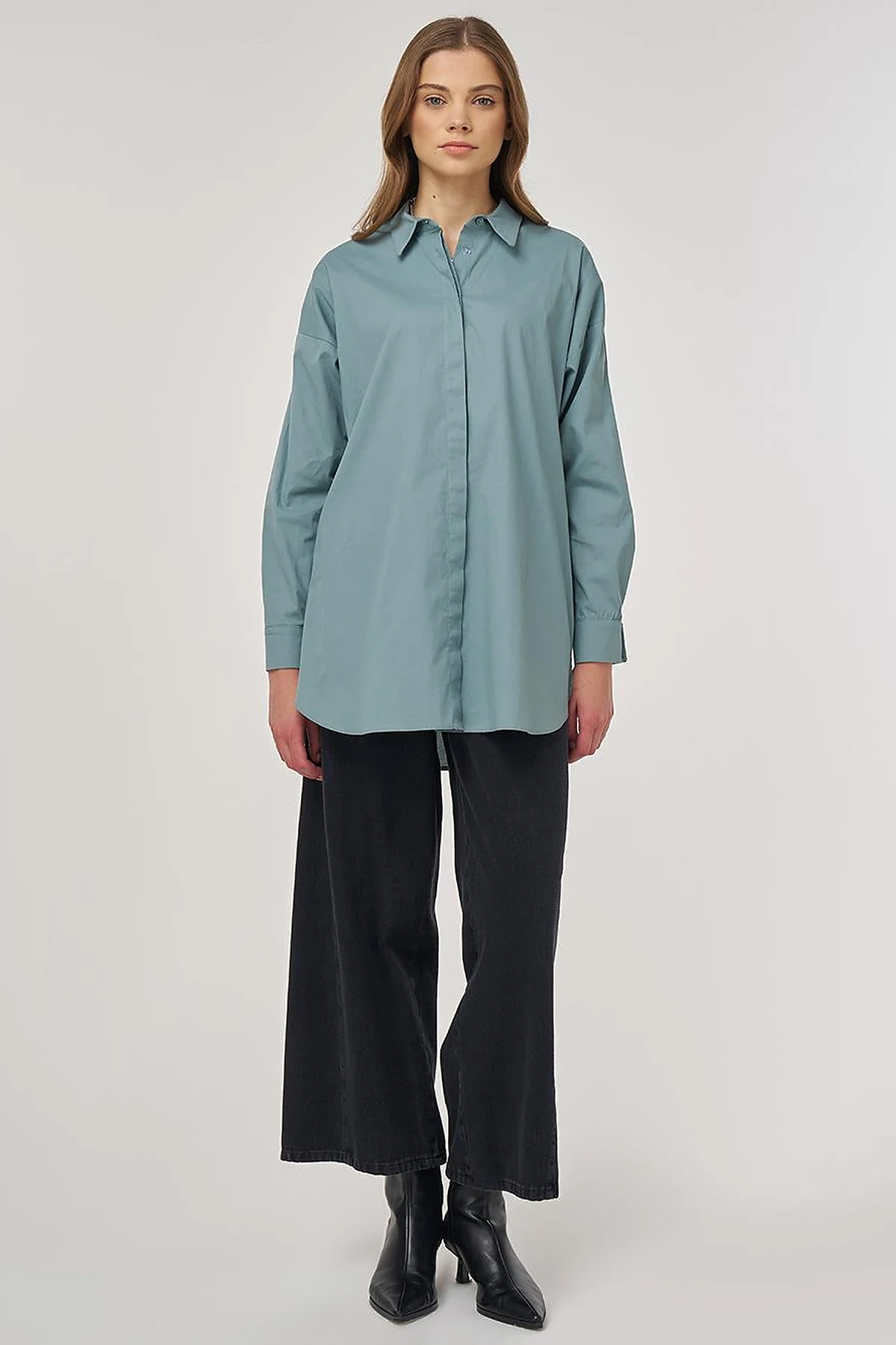 Relax Fit Cotton Tunic Army Green