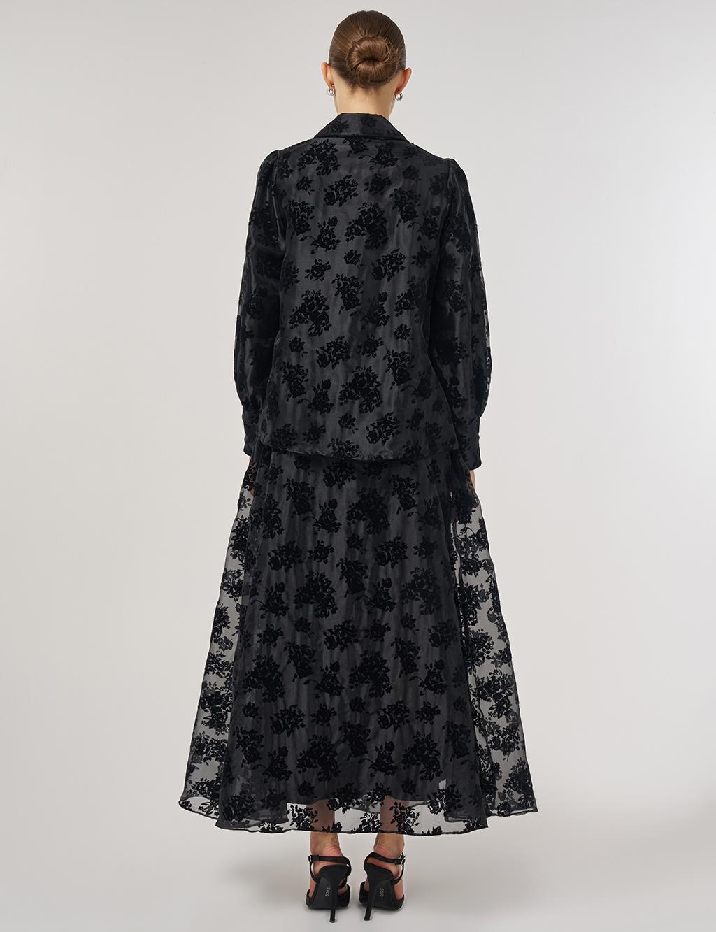 Skirted Organza Set - Black