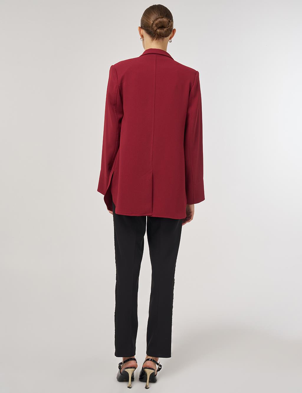 Double-Breasted Blazer Jacket Tibet Red