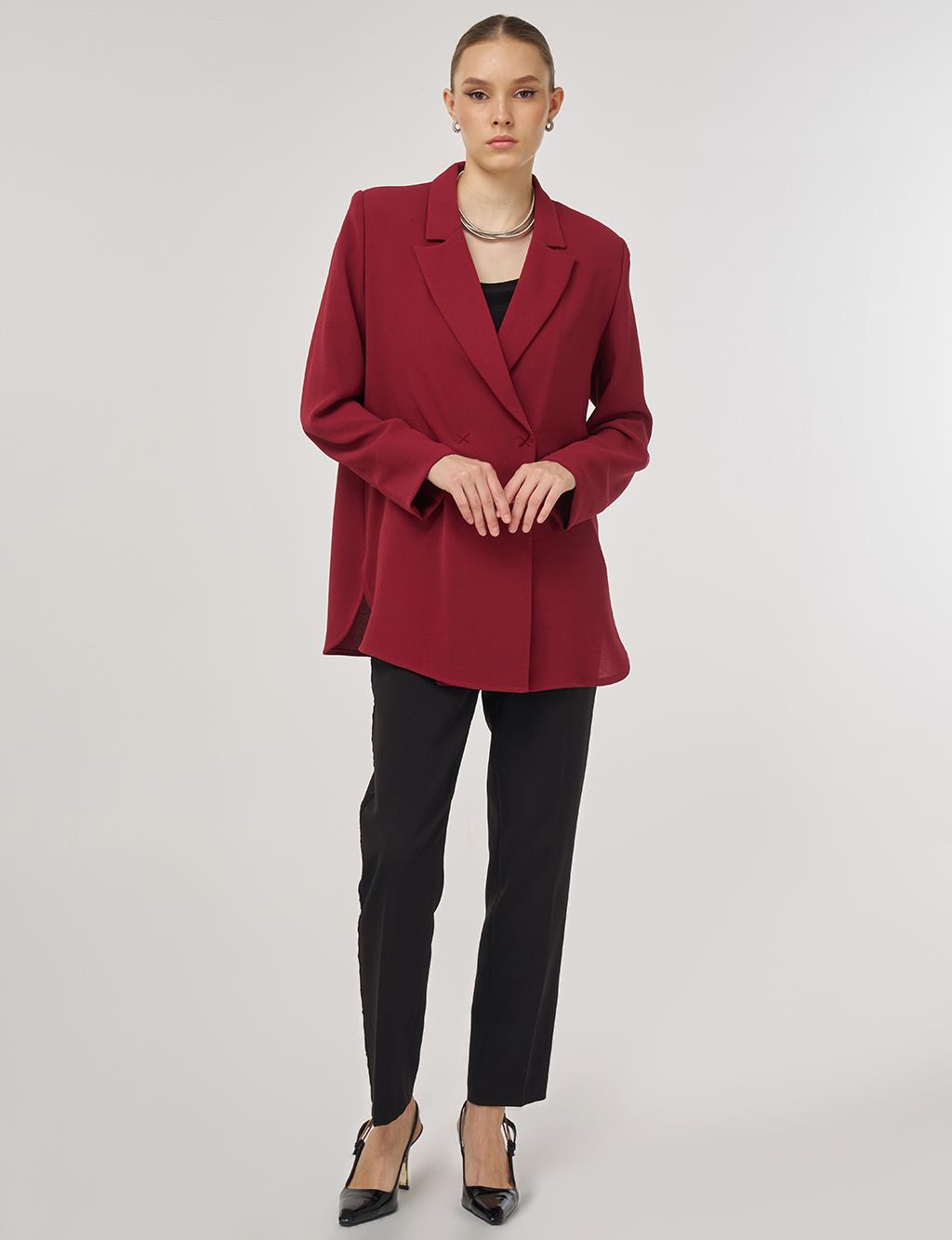 Double-Breasted Blazer Jacket Tibet Red