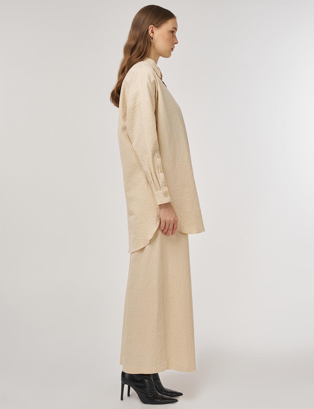 Embroidered Cotton Two-Piece Set Light Yellow