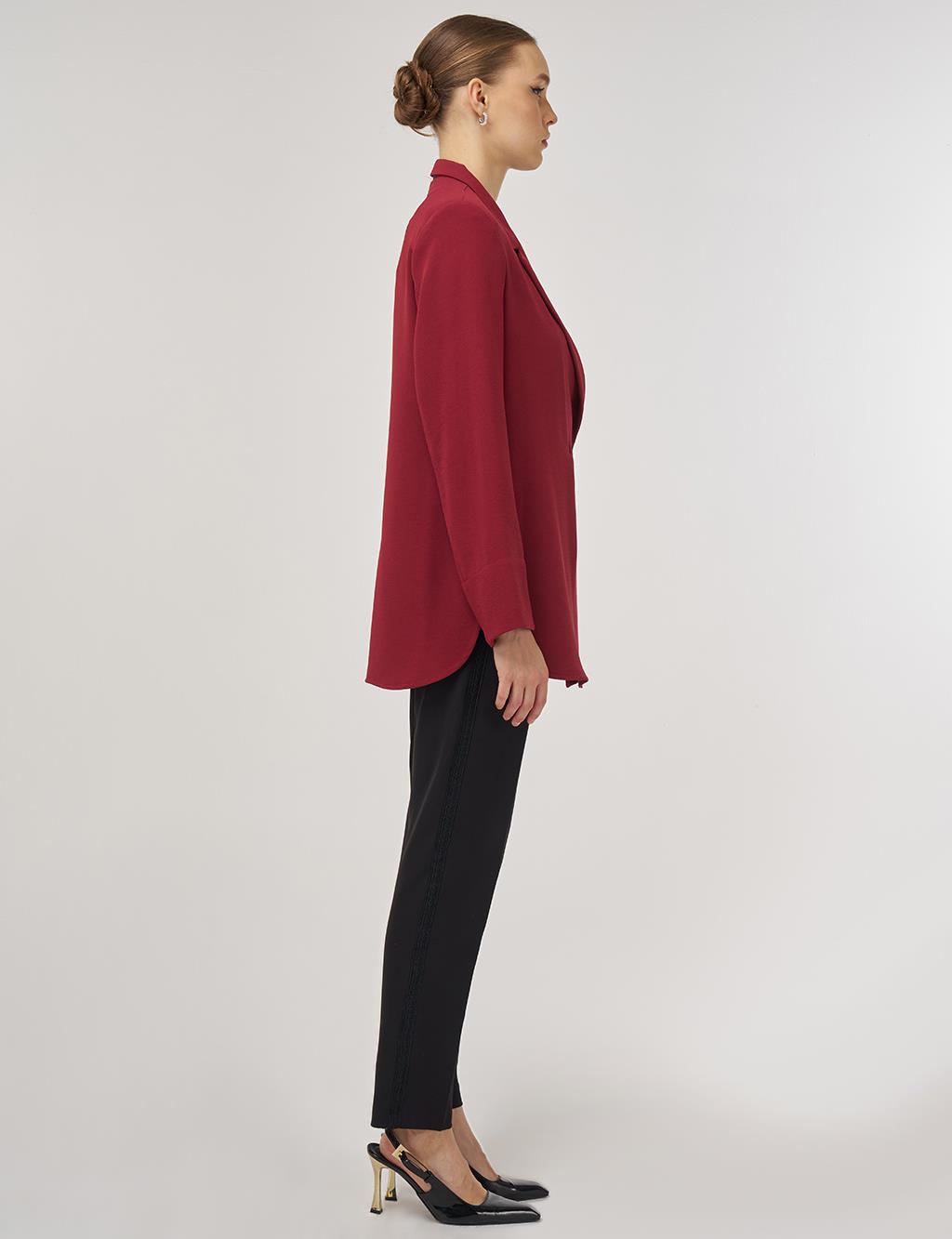 Double-Breasted Blazer Jacket Tibet Red