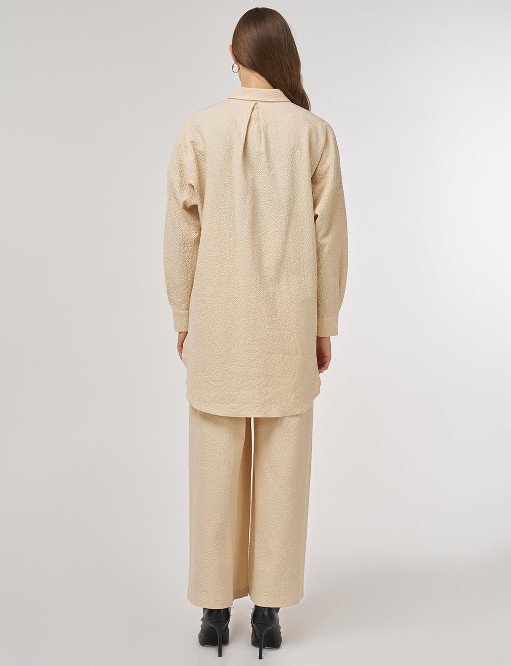 Embroidered Cotton Two-Piece Set Light Yellow