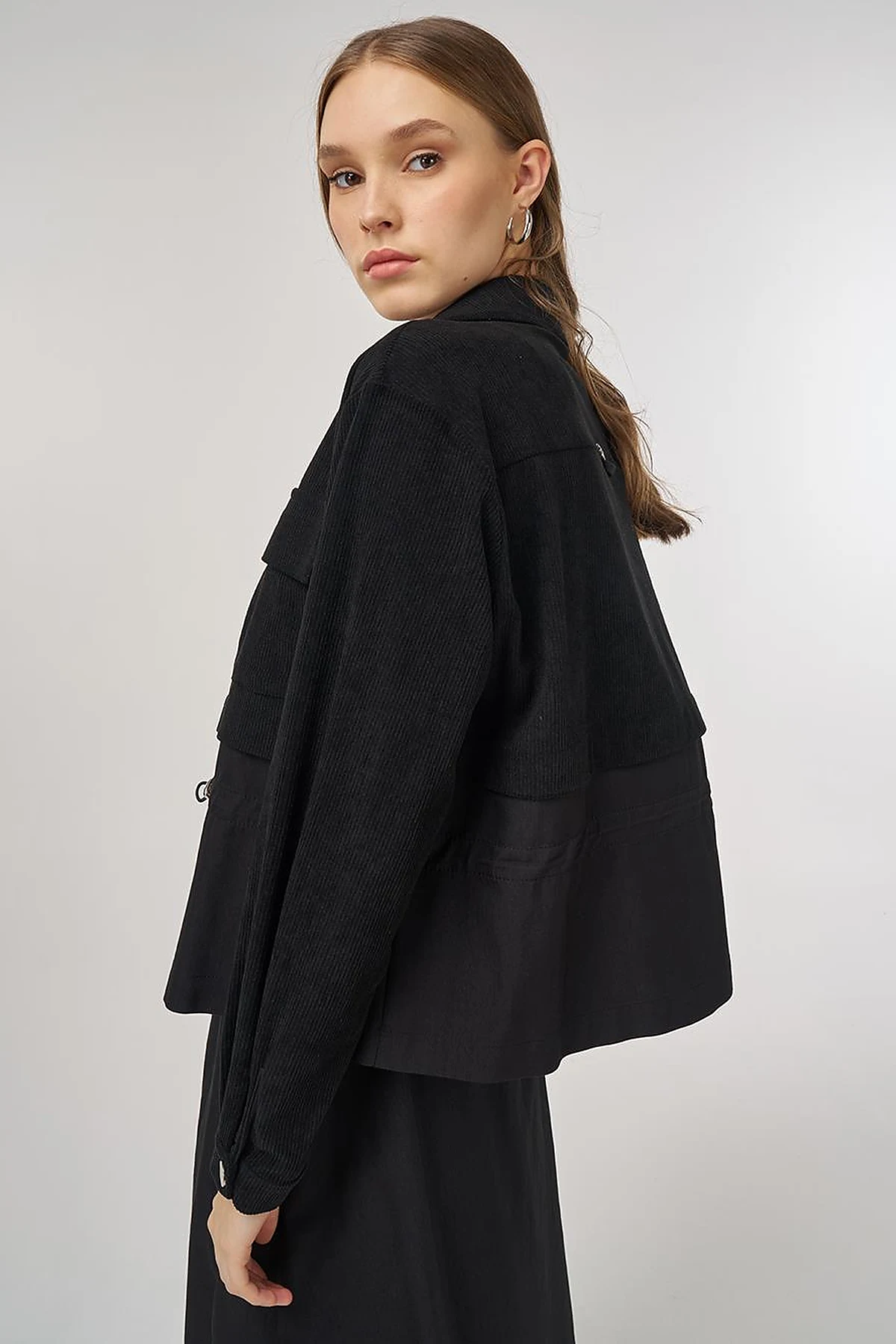 Double-Pocket Skirt Set Black