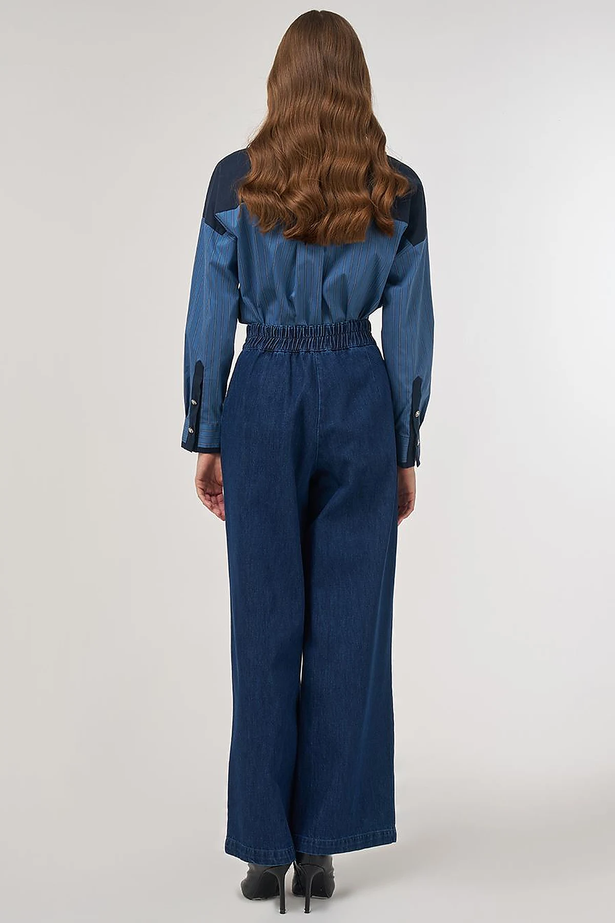 Chima Seam-Stitched Marine Fit Denim Pants Navy