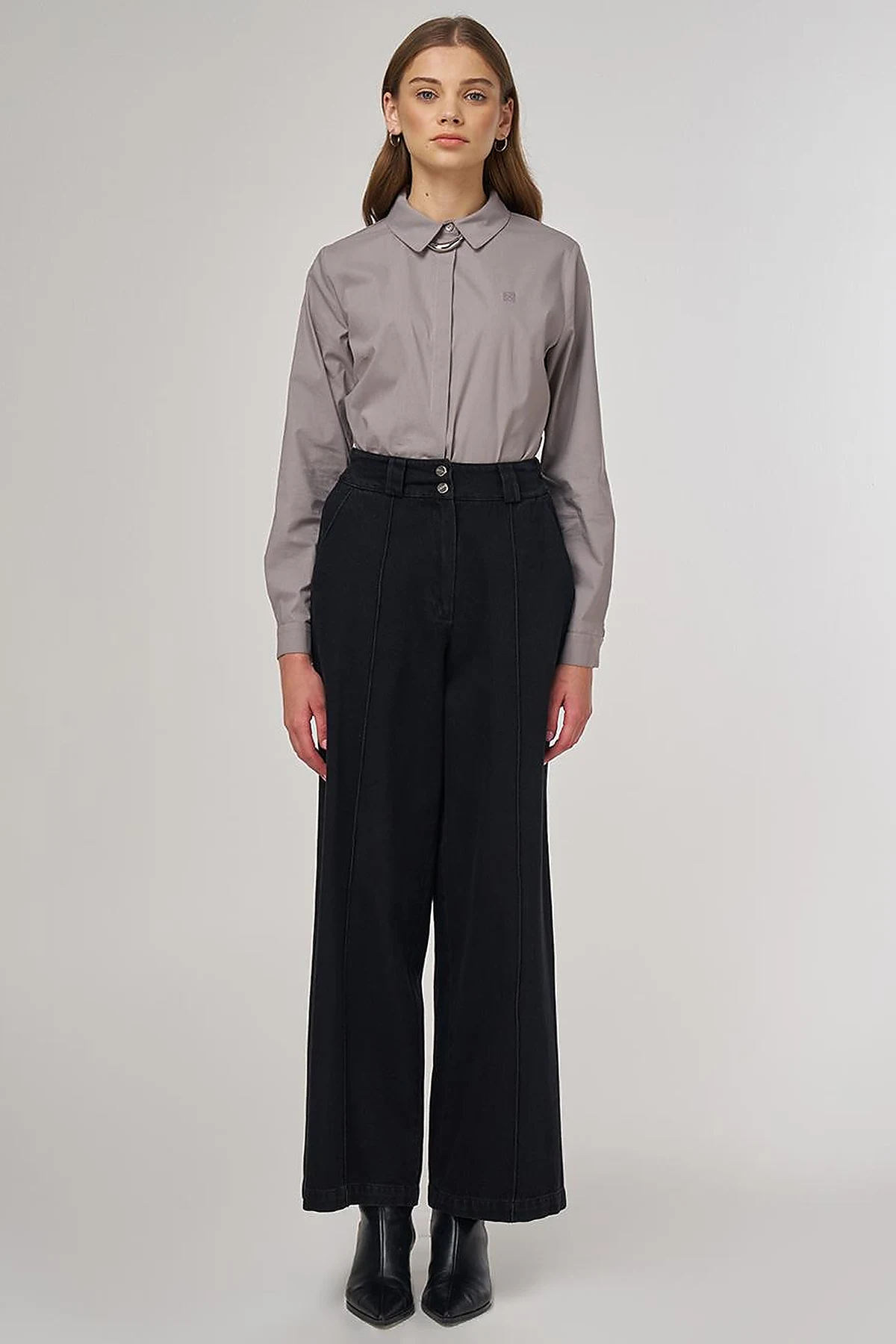 Chima Seam-Stitched Marine Fit Denim Pants Black