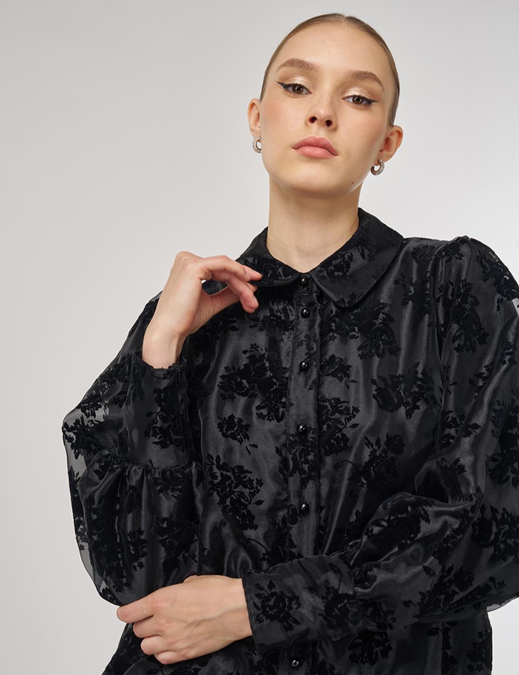 Skirted Organza Set - Black