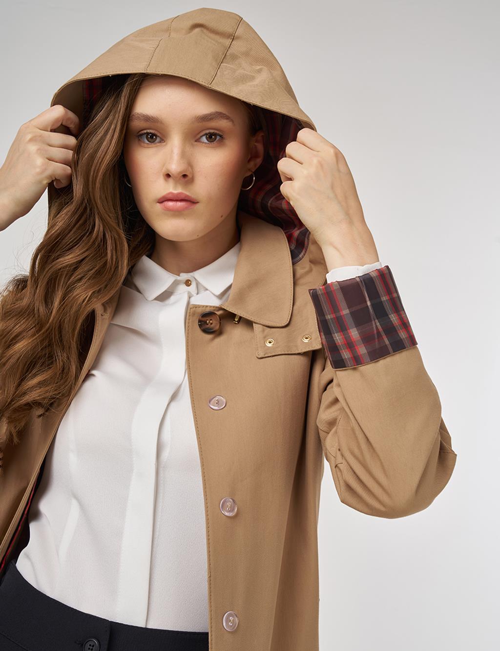 Shirt Collar Overcoat Beige