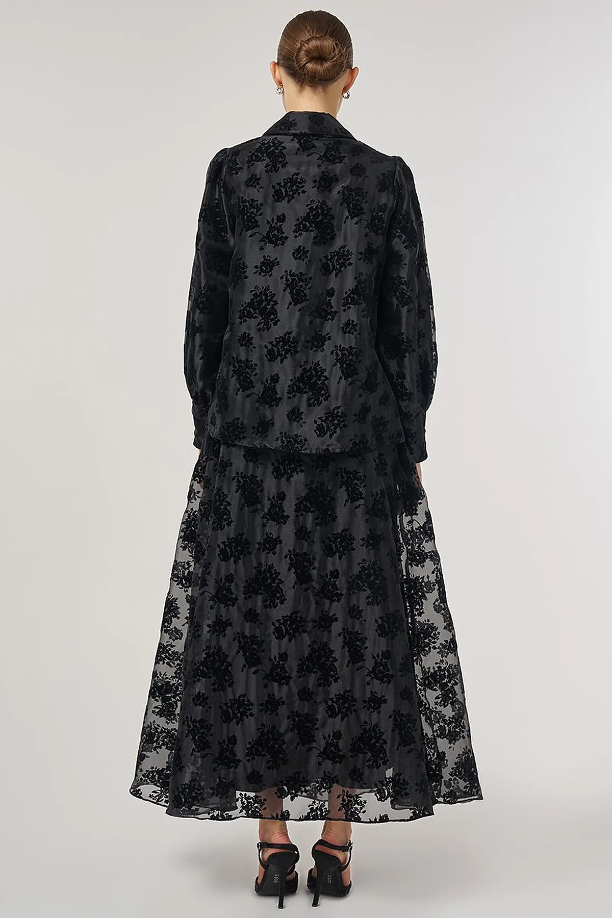 Skirted Organza Set - Black