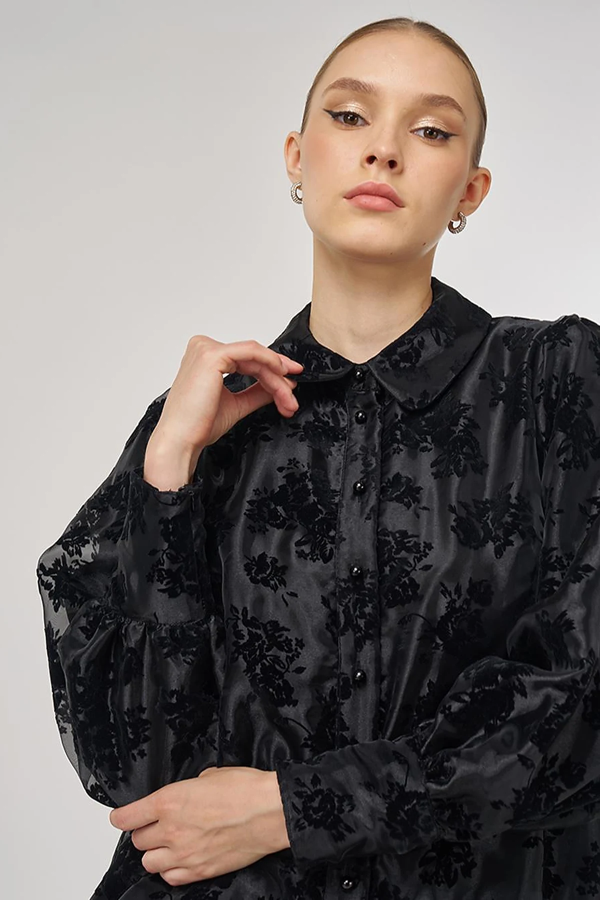 Skirted Organza Set - Black