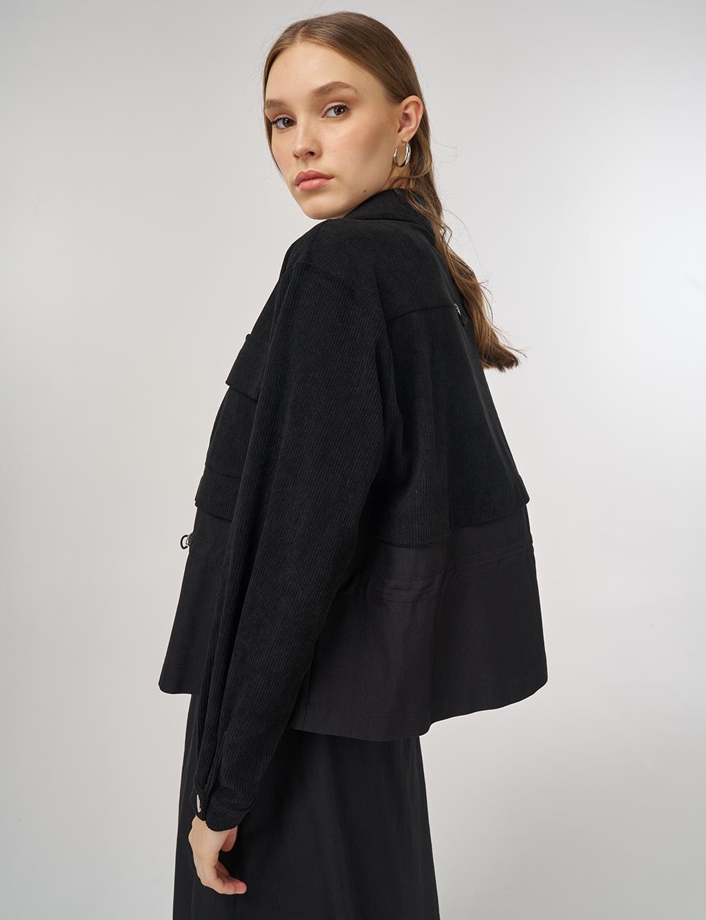 Double-Pocket Skirt Set Black