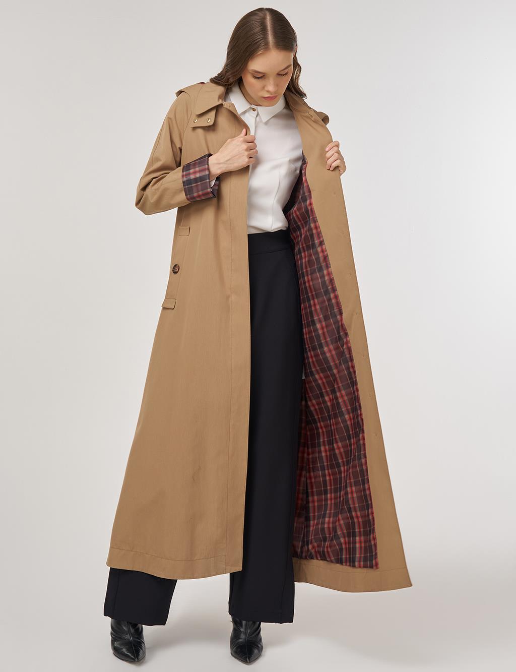 Shirt Collar Overcoat Beige