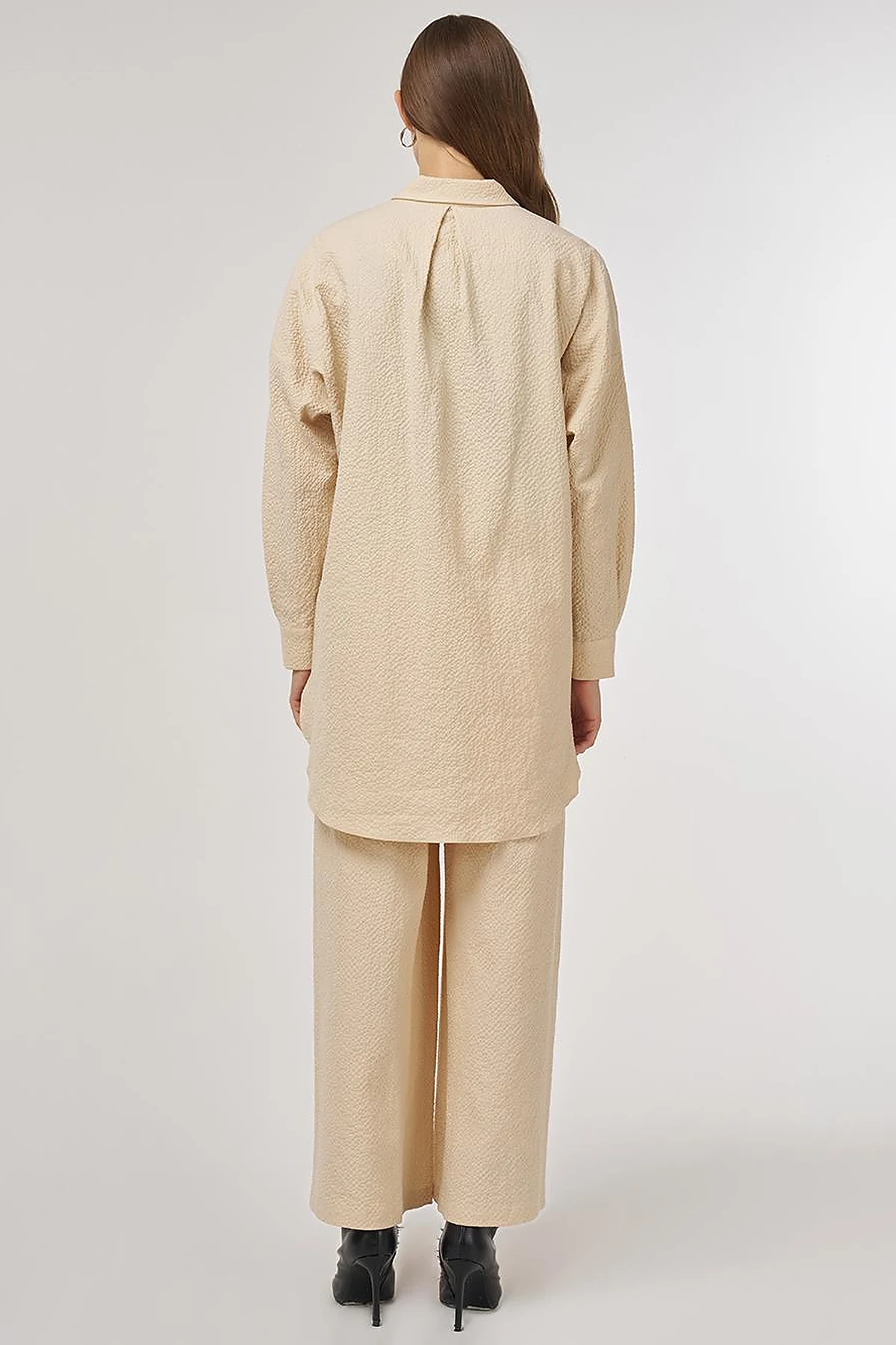 Embroidered Cotton Two-Piece Set Light Yellow
