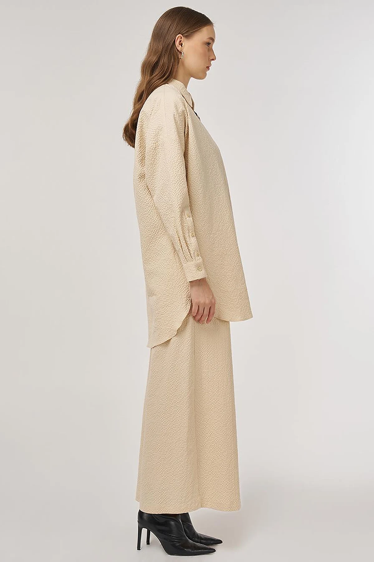 Embroidered Cotton Two-Piece Set Light Yellow