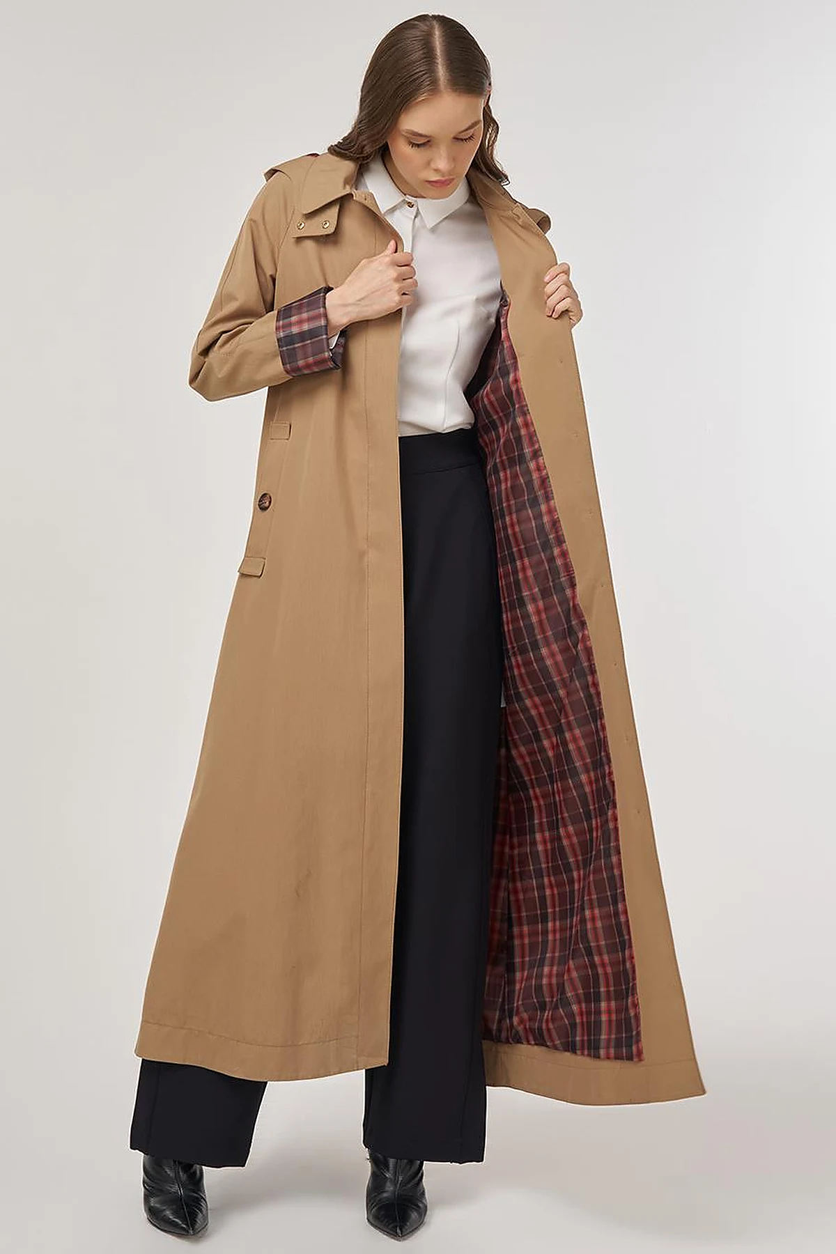 Shirt Collar Overcoat Beige