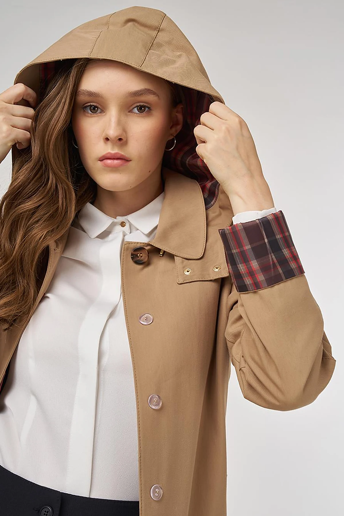 Shirt Collar Overcoat Beige