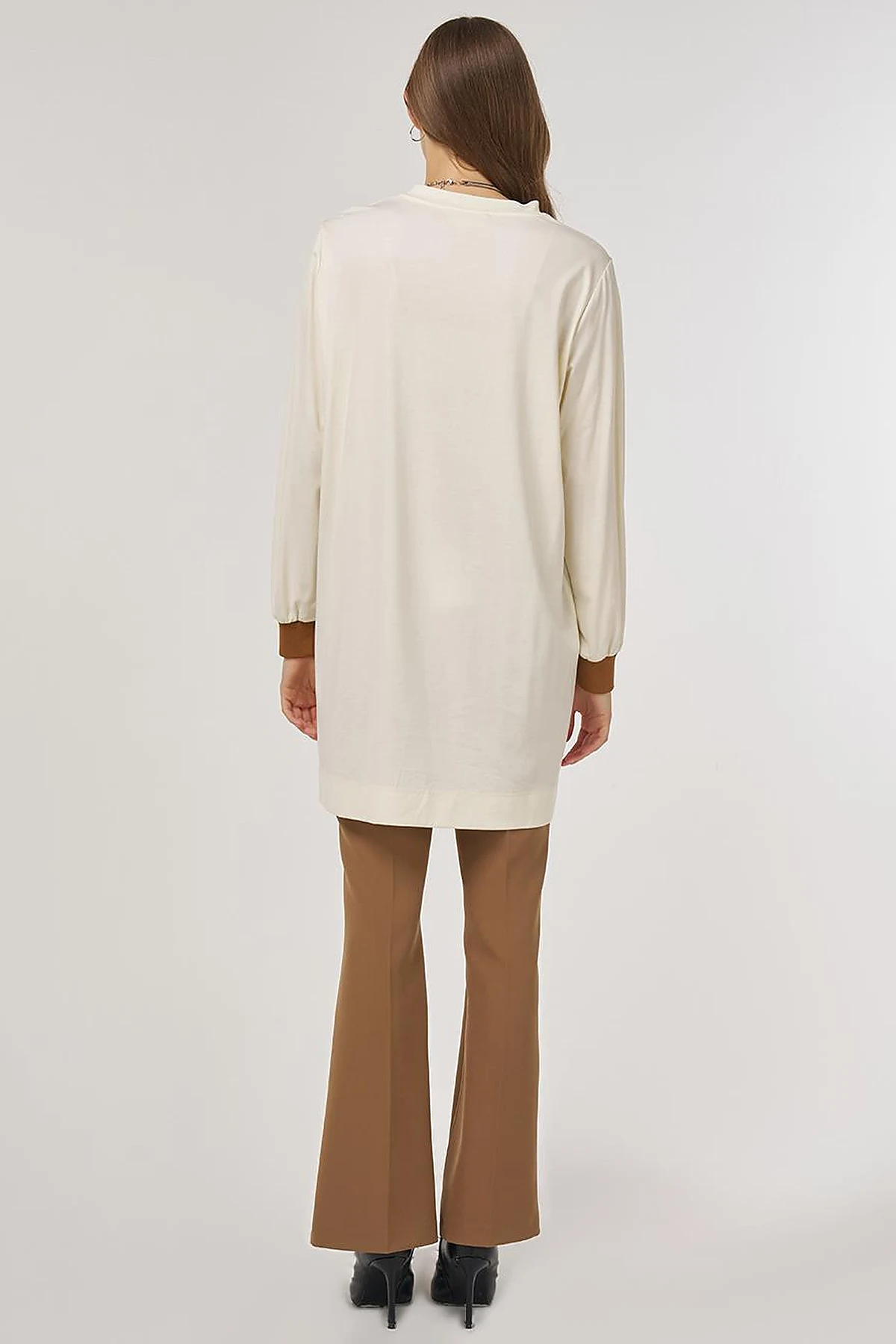 Graphic Printed Rayon Sweatshirt Ecru