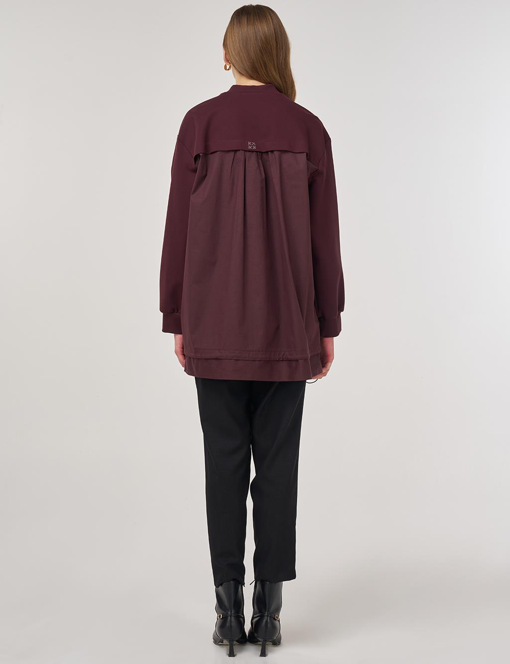 Embossed Detail Sweatshirt Dark Burgundy 