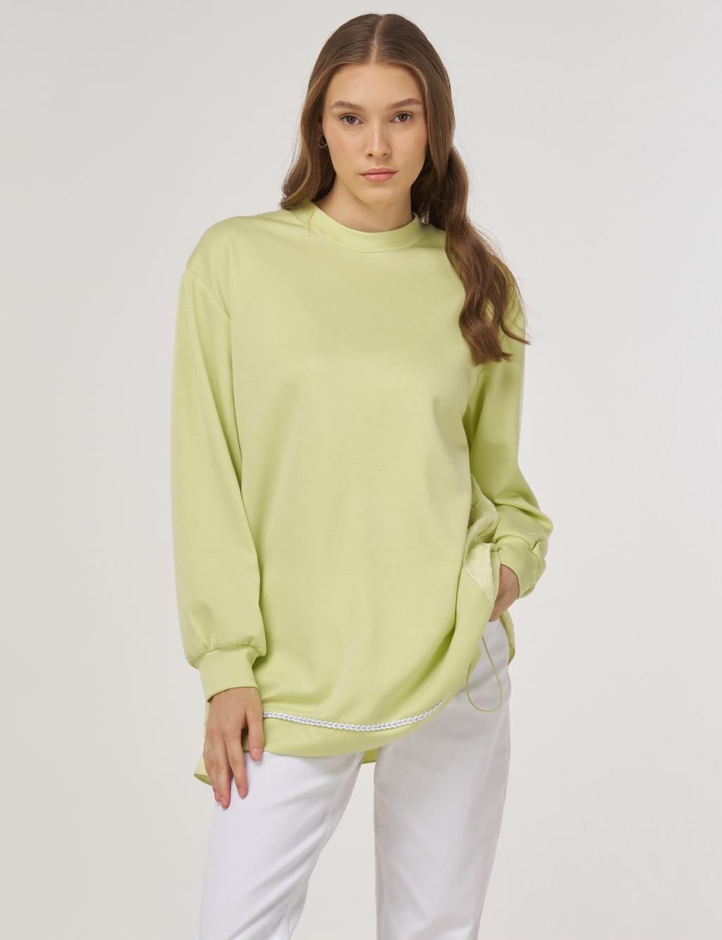 Embossed Detail Sweatshirt Lime