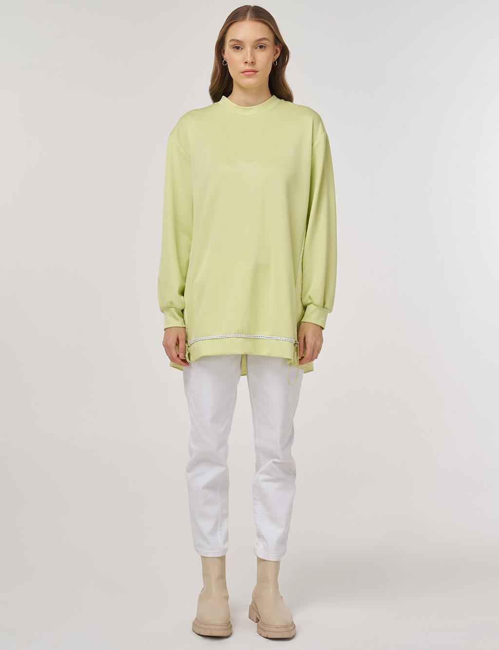 Embossed Detail Sweatshirt Lime