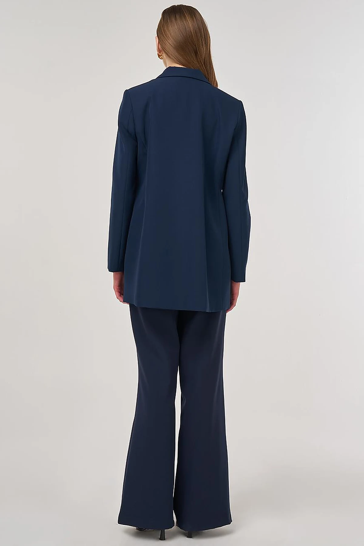 Button Detail Blazer Jacket in Dark Navy