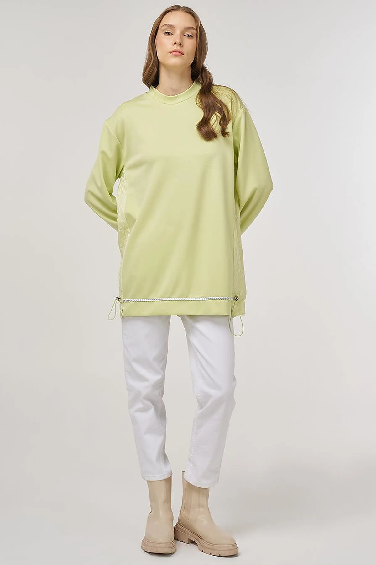 Embossed Detail Sweatshirt Lime