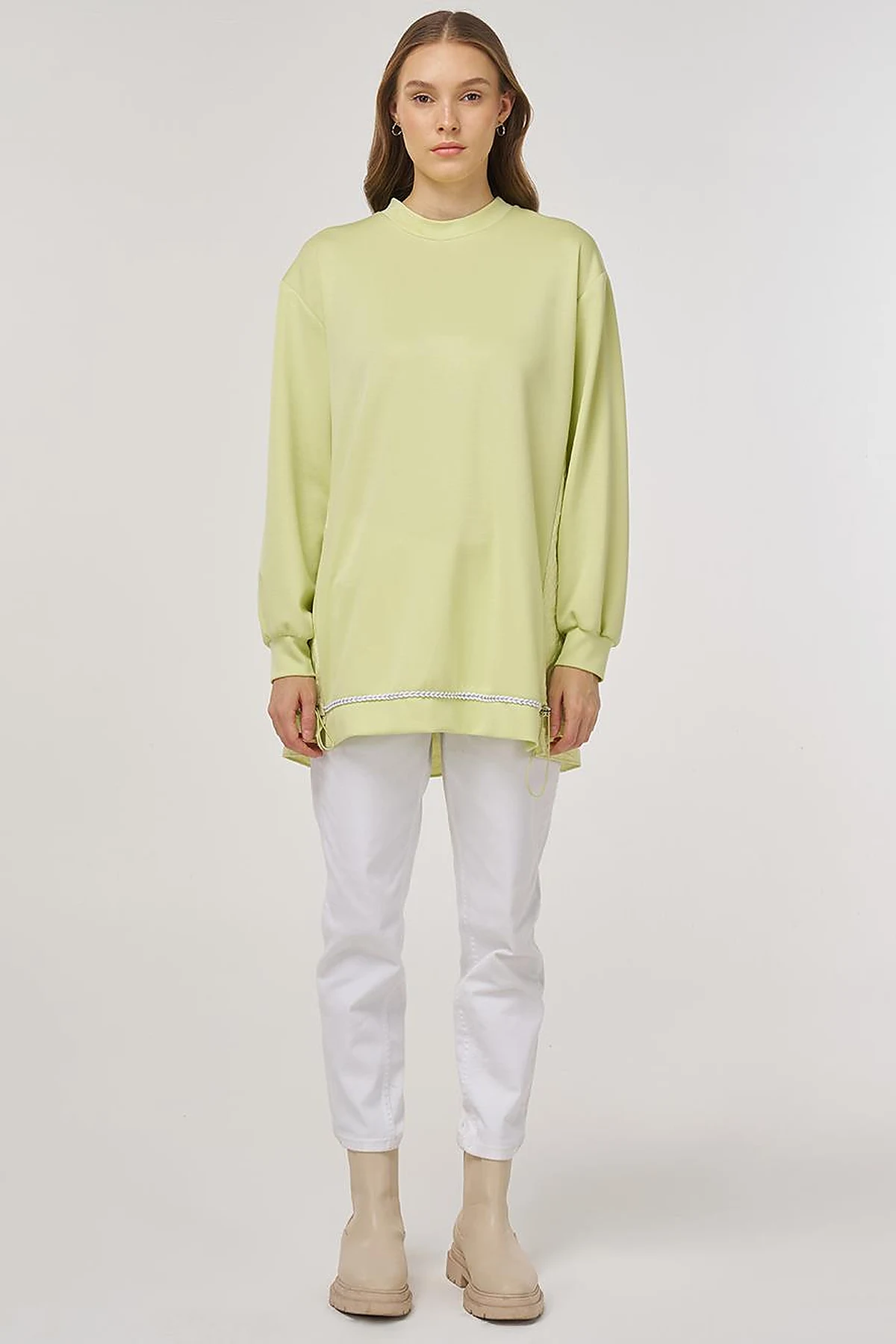 Embossed Detail Sweatshirt Lime