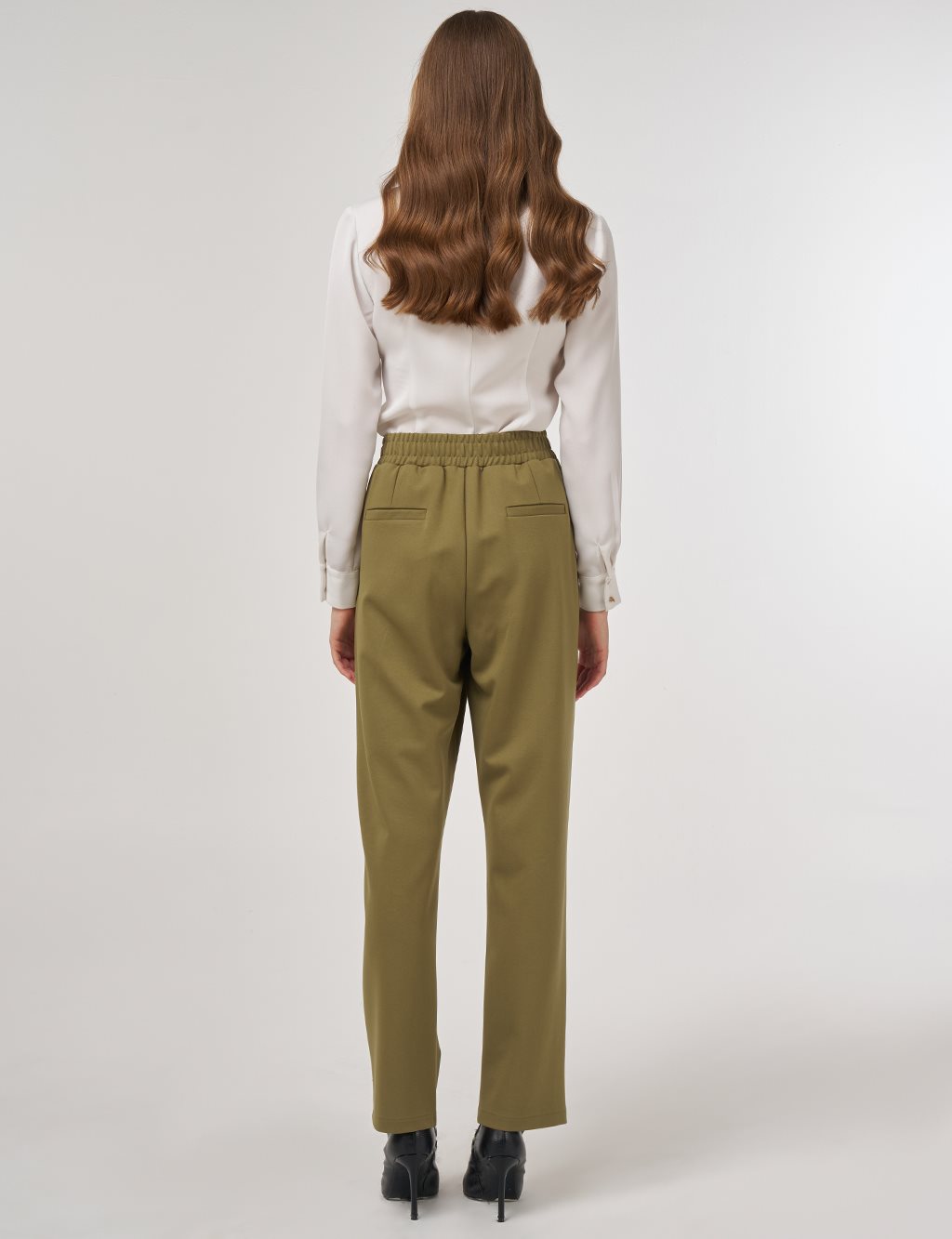 Metal Tokalı Boru Paça Pantolon Haki