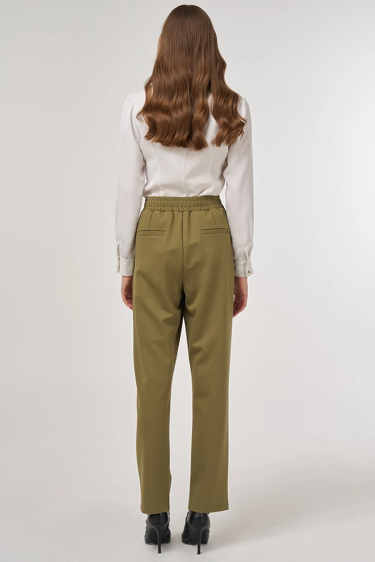Metal-Buckled Straight-Leg Pants Khaki