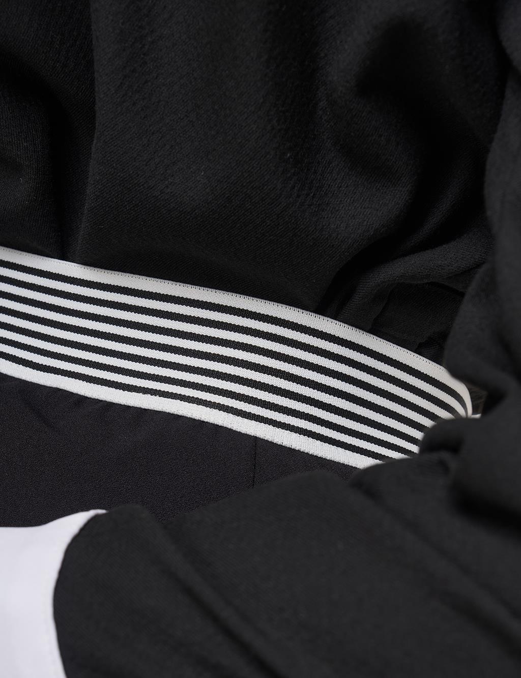 Chima-Stitched Fabric Pants Black