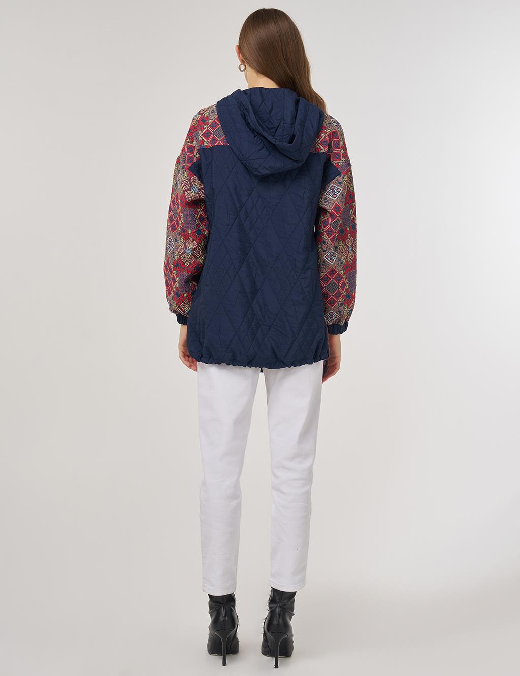 Patterned Sweatshirt Navy