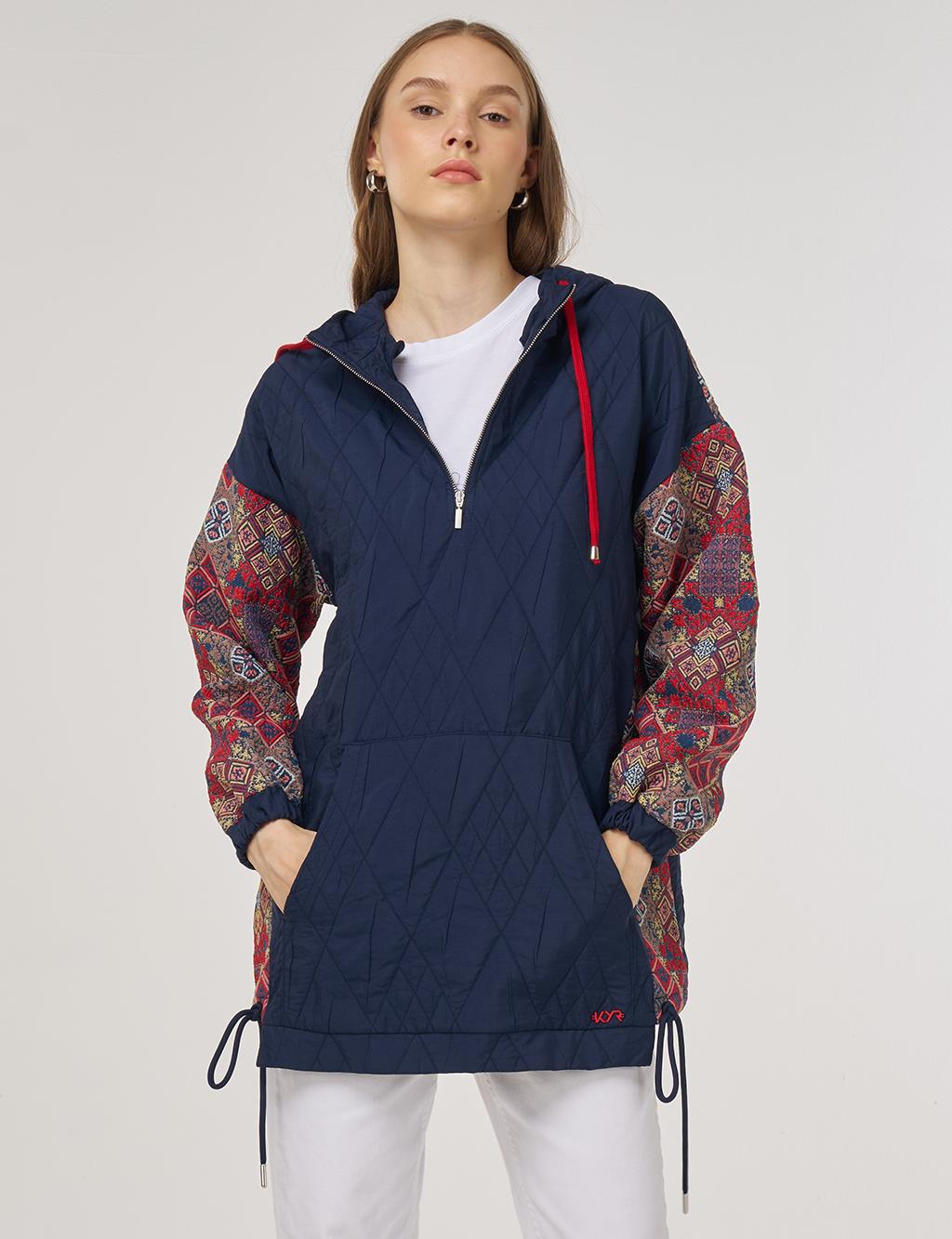 Patterned Sweatshirt Navy
