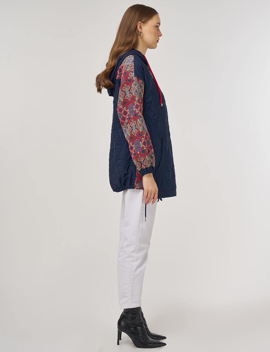 Patterned Sweatshirt Navy