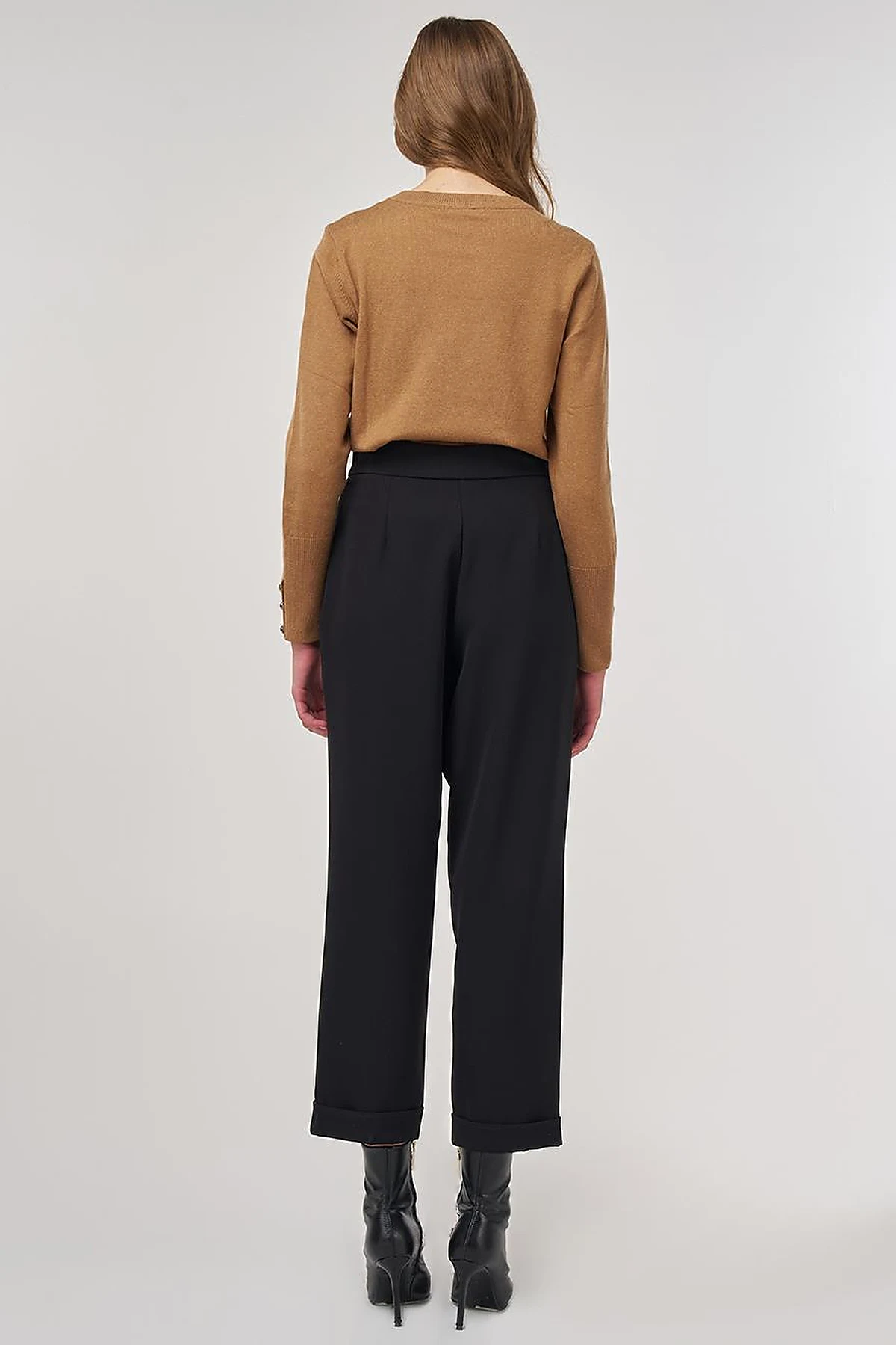 Cuffed Hem Pants Black
