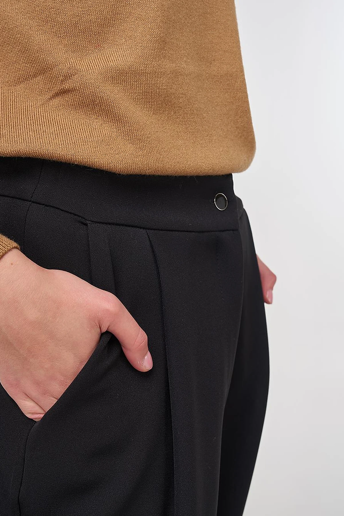 Cuffed Hem Pants Black