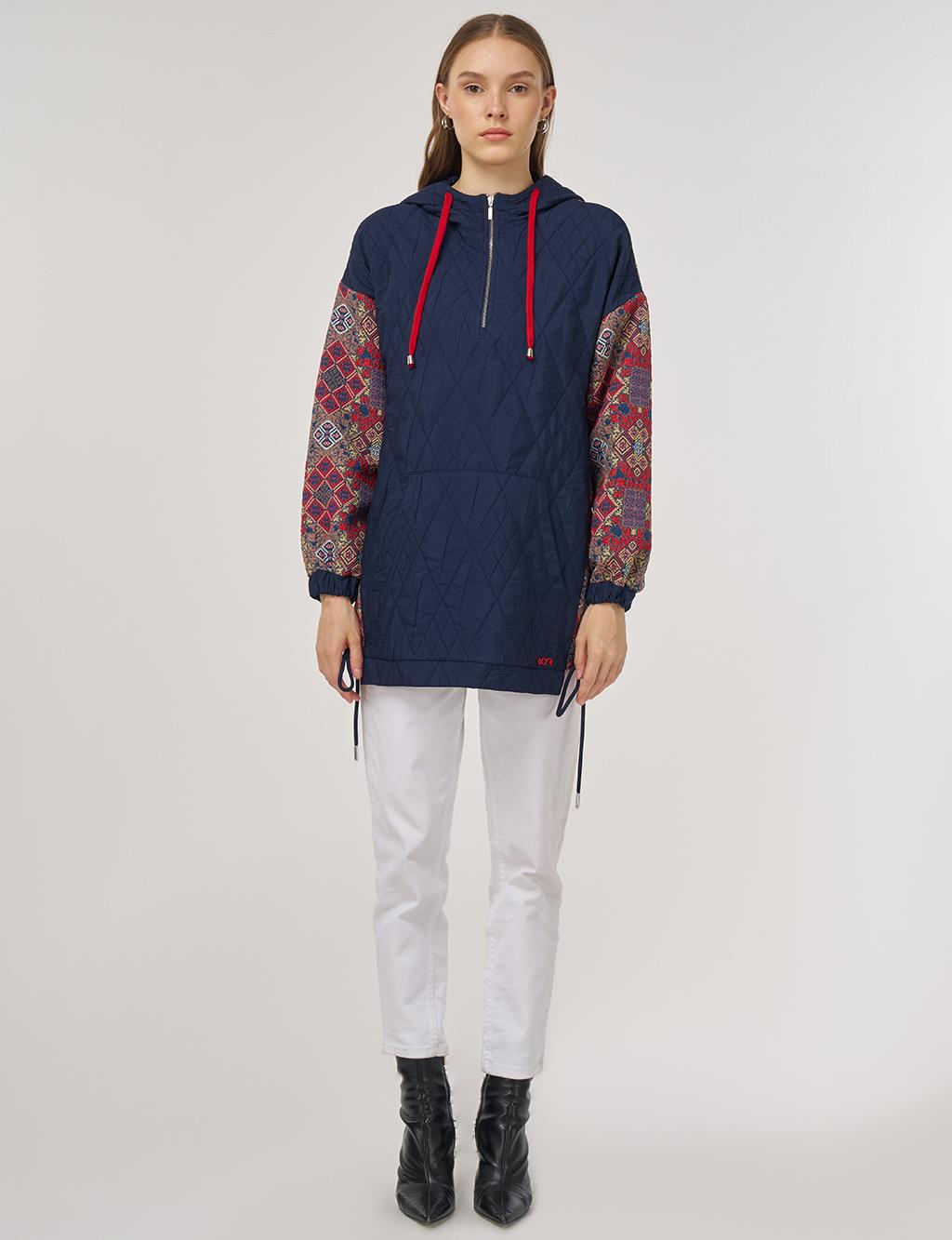 Patterned Sweatshirt Navy
