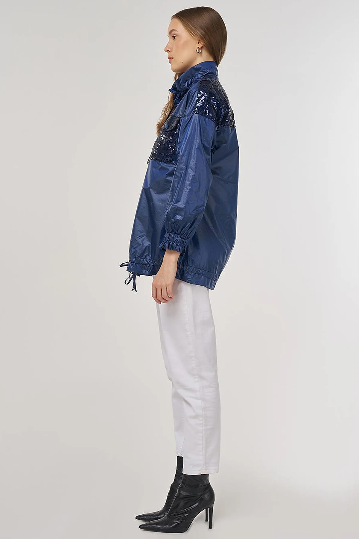 Sequin-Embroidered Jacket Indigo 