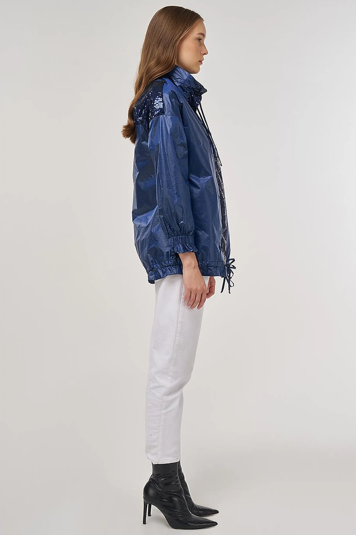 Sequin-Embroidered Jacket Indigo 