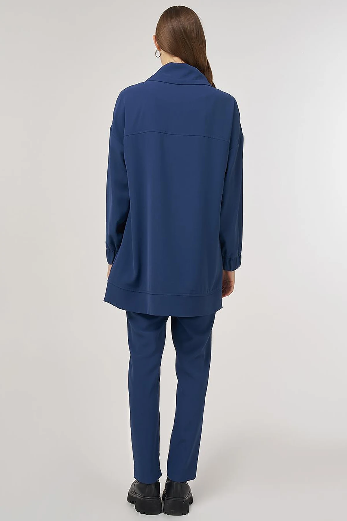 Wide-Collar Two-Piece Set Indigo
