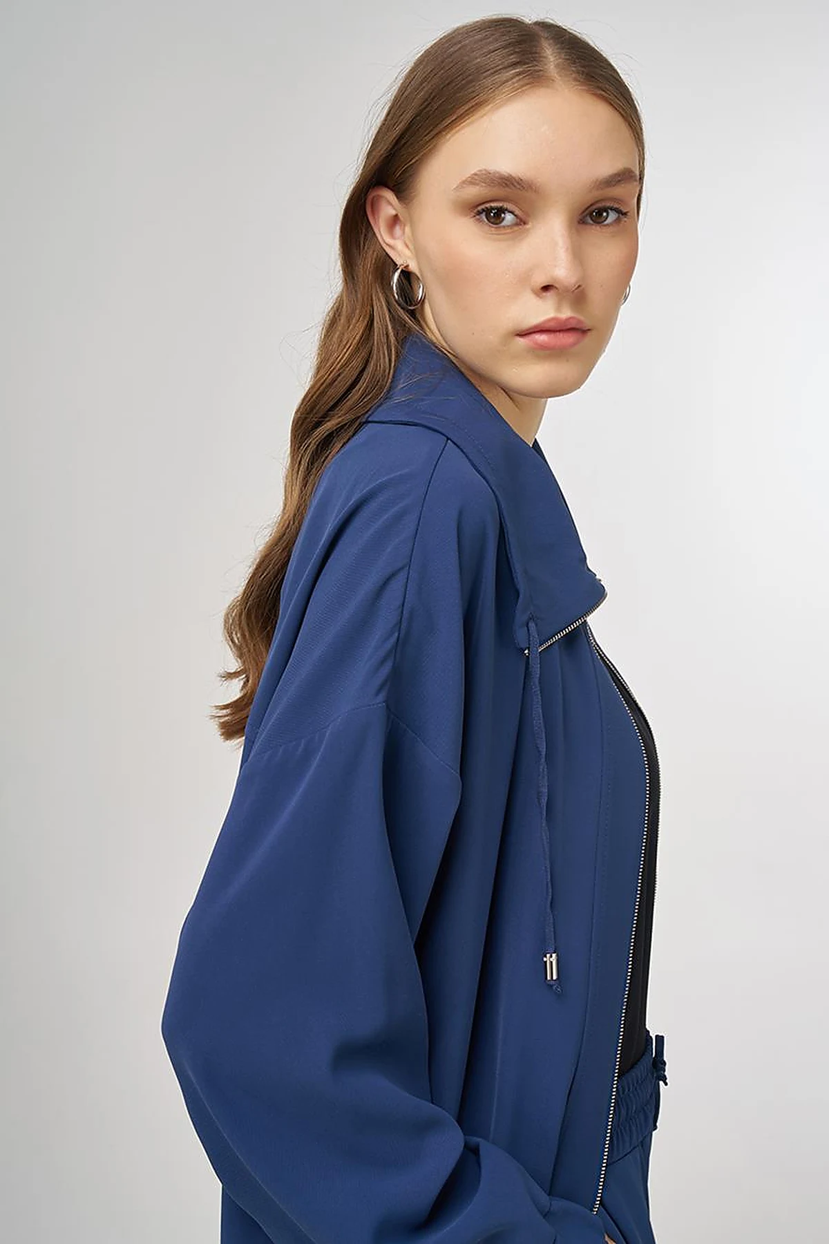 Wide-Collar Two-Piece Set Indigo
