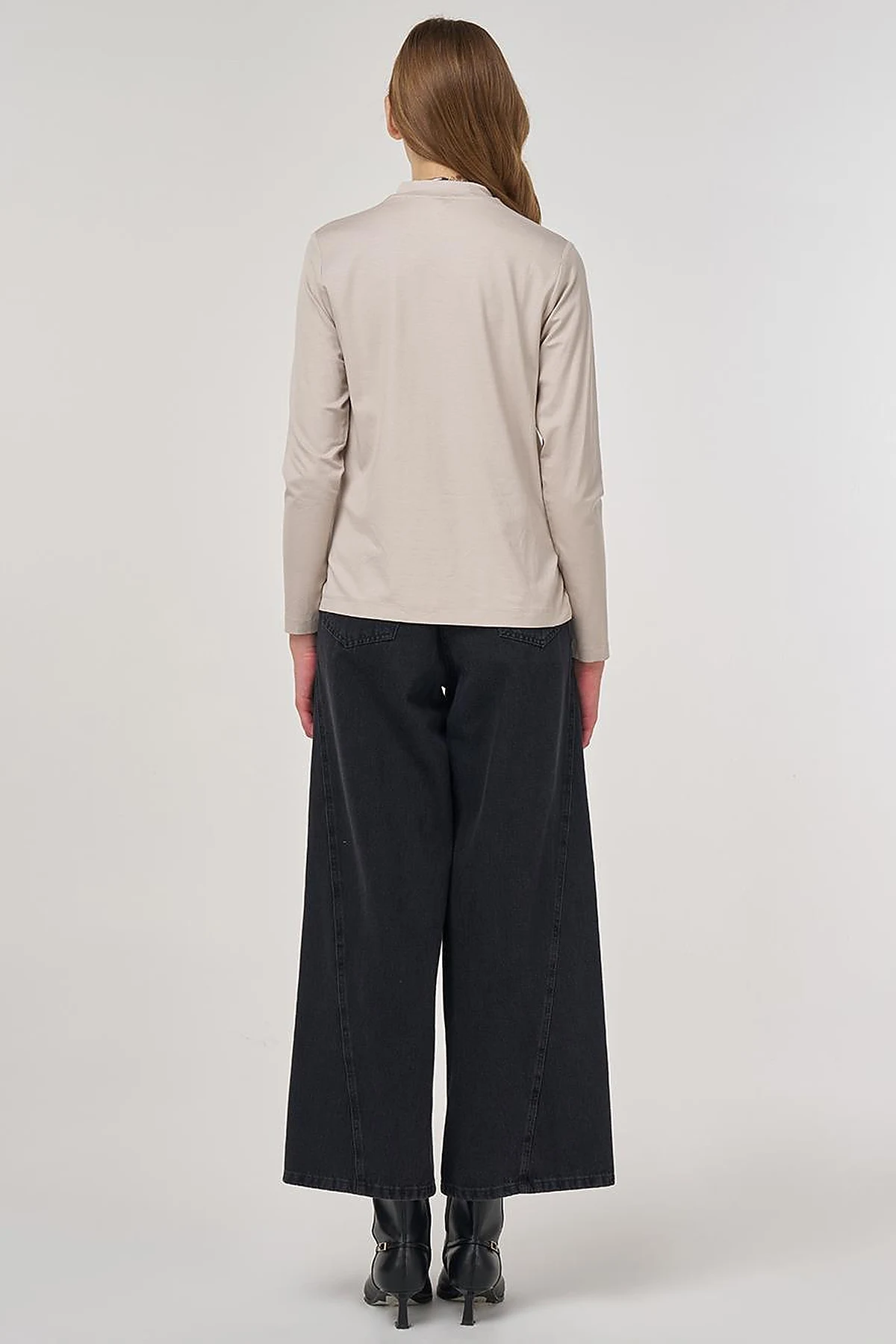 Crew Neck Knit Blouse Stone 